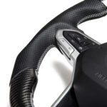 T6.1 abgeflachtes Carbonlenkrad / Lederlenkrad Nähte grau