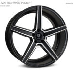 MB Design KV1 9x20 schwarz frontpoliert matt beschichtet